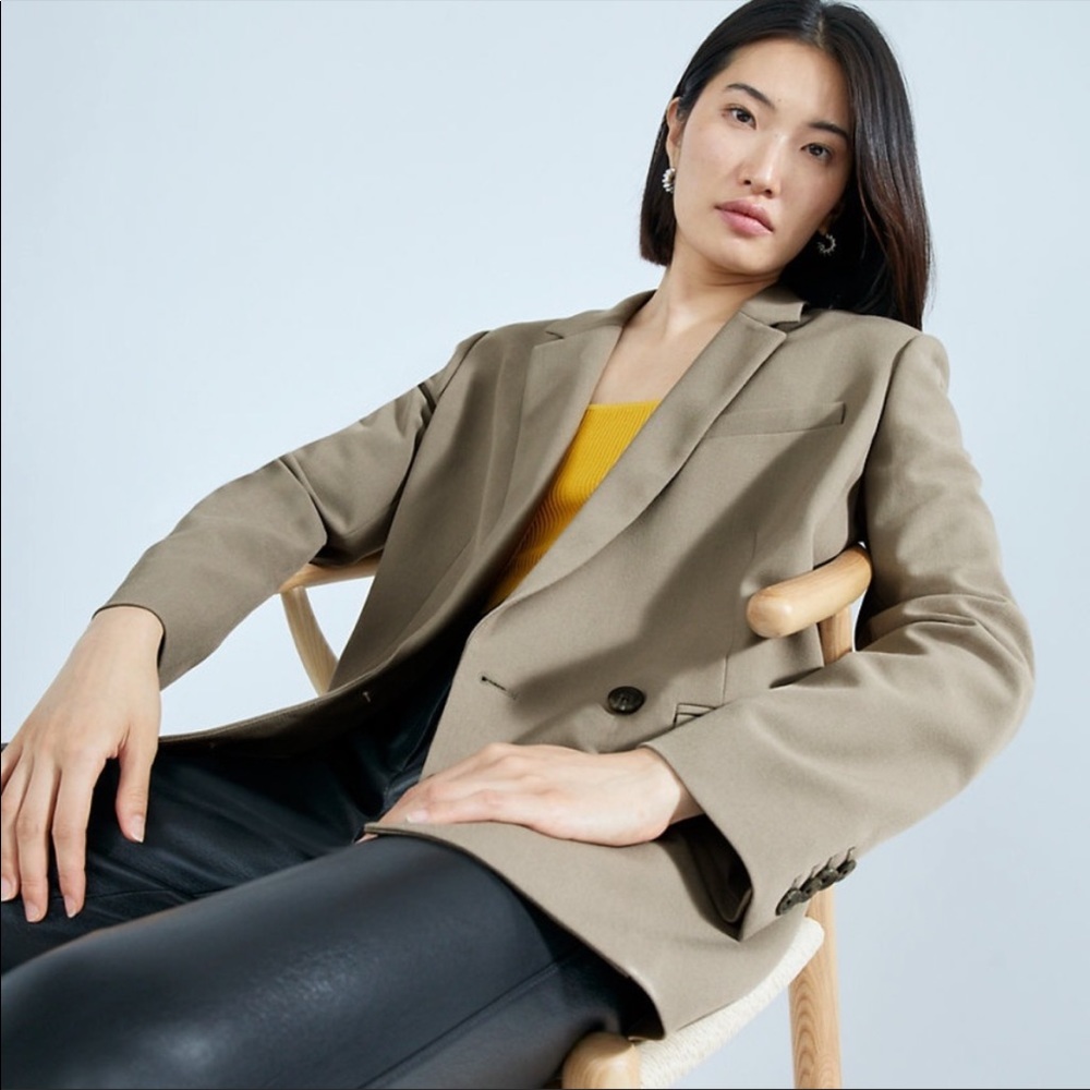 Babaton Watson Blazer Double Breasted Gray Relaxed Fit Aritzia Neutral Size XS - Picture 7 of 16